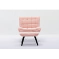 thumbnail image 6 of Velvet Accent Chair, Leisure Chair for Living Room Chairs, Accent Chair with Ottoman, Single Leisure Upholstered Sofa Chair, Reading Chair for Living Room & Bedroom, Pink, 6 of 7