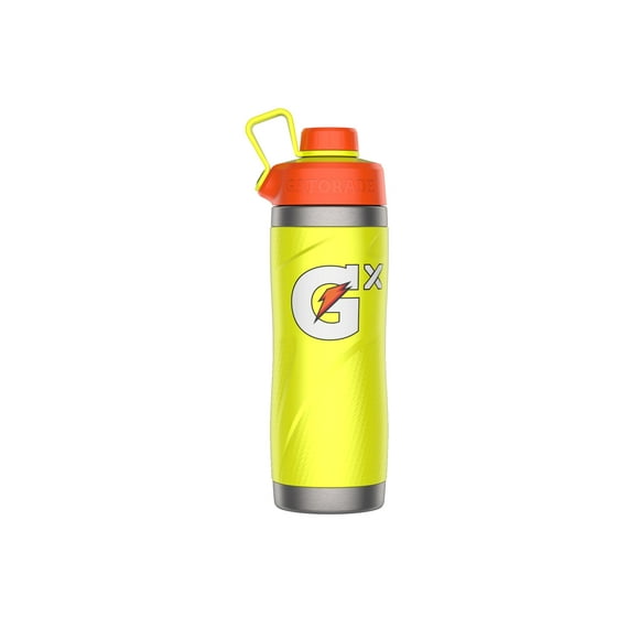 Botella Gatorade Gx de acero inoxidable 946 ml, color amarillo neón