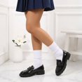 thumbnail image 7 of Pennysue Women's Patent Leather Loafers with Decorative Buckle Round Toe Chunky Heel Slip On Casual Dress Shoes for School Work Daily Wear, 7 of 7