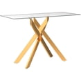 thumbnail image 5 of Modern Cross-Leg Console Table with 8mm Tempered Glass - Gold Geometric Entryway Table for Living Room & Bedroom, 45”Lx18”Wx30”H (Luxury Gold Finish), 5 of 16