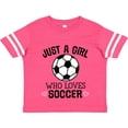 thumbnail image 3 of Inktastic Just a Girl Who Loves Soccer Girls Toddler T-Shirt, 3 of 5