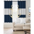 thumbnail image 2 of Yellow Anchor Nautical Blackout Curtains for Bedroom/Living Room, Thermal Insulated Kitchen Curtains, Navy Blue White Striped Grommet Darkening Window Treatment Drapes 52"x84"x2, 2 of 8