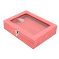 thumbnail image 4 of Medal Storage Frame Box, Easy Cleaning Pink Scratch Proof Lining Dustproof Pin Display Case Transparent Lid  For Badge Collection Pink Small, 4 of 8