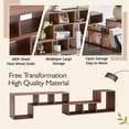 thumbnail image 6 of HAOMINS 2-Piece TV Stand Bookshelf Combo, Free Combination L-Shaped Entertainment Center, Expandable 55 to 80 Inch TV Stand for TV 45–80 Inch, Living Room, Bedroom, Home Office, 6 of 10