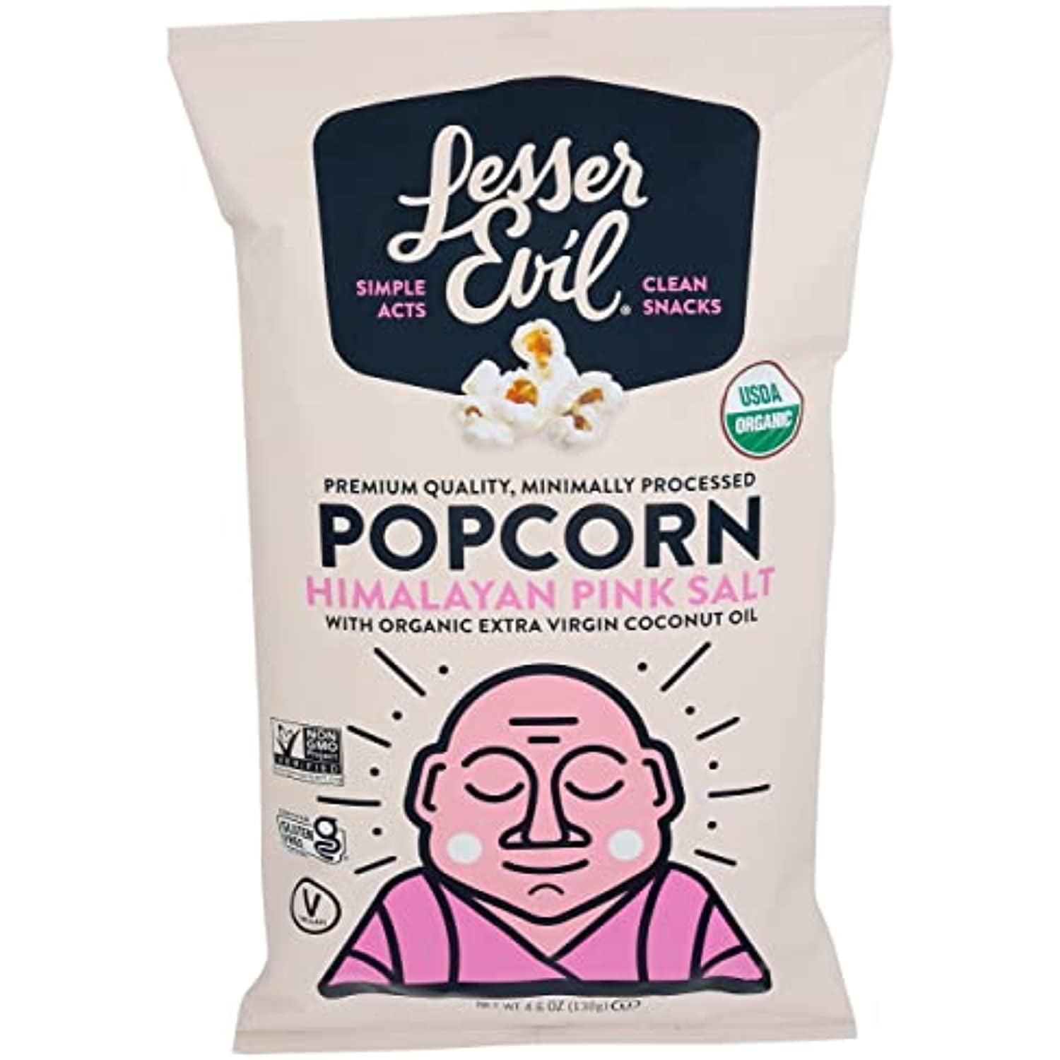 Lesser Evil Buddha Bowl Himalayan Pink Organic Popcorn, 5 Oz