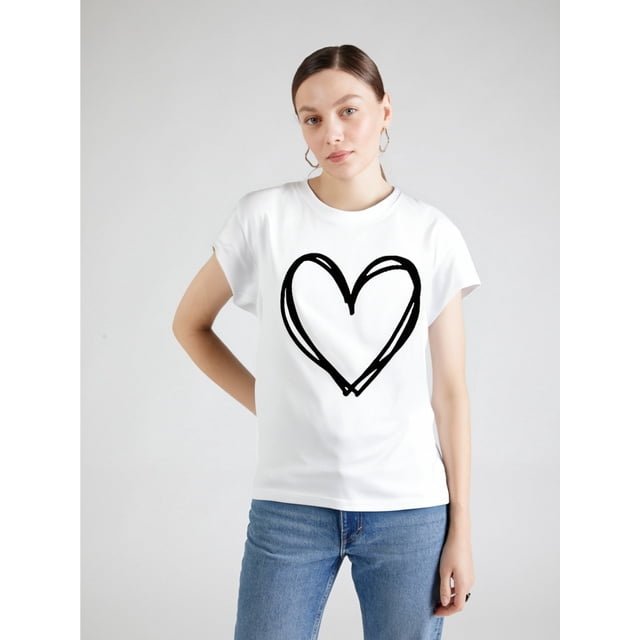 asdoklhq Tops de talla grande para mujer, camiseta de manga corta con estampado de San Valentín para mujer, tops gráficos novedosos