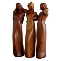 ZJNGJC Sisters by My Side, 5" Celebrates Friendships Three Sisters Sculpture, Resin Woman Decorative Sculptures Tinted Home Decor Statue, Special Friendship Day Present for Besties Female Brown