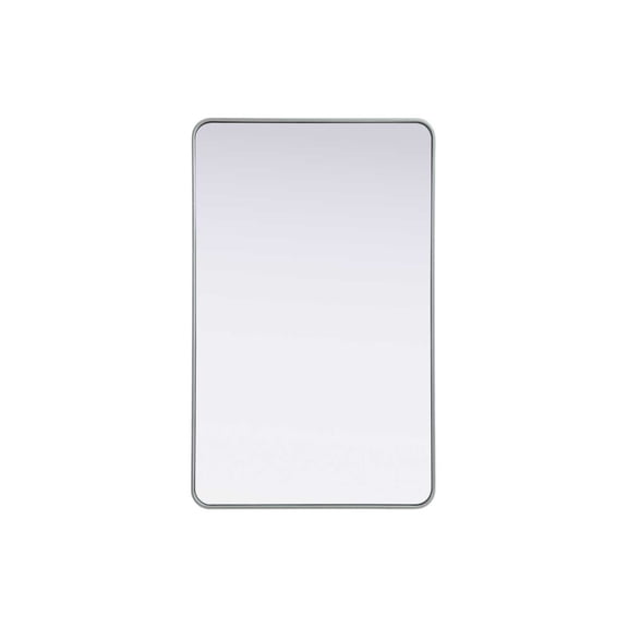 Elegant D?cor Contour Metal Rectangle Mirror 30x48 in Silver