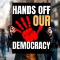 thumbnail image 4 of Hands Off Our Sign Digital Art Protest Sign for March Anti Art 18" X 24",A Flag, 4 of 7