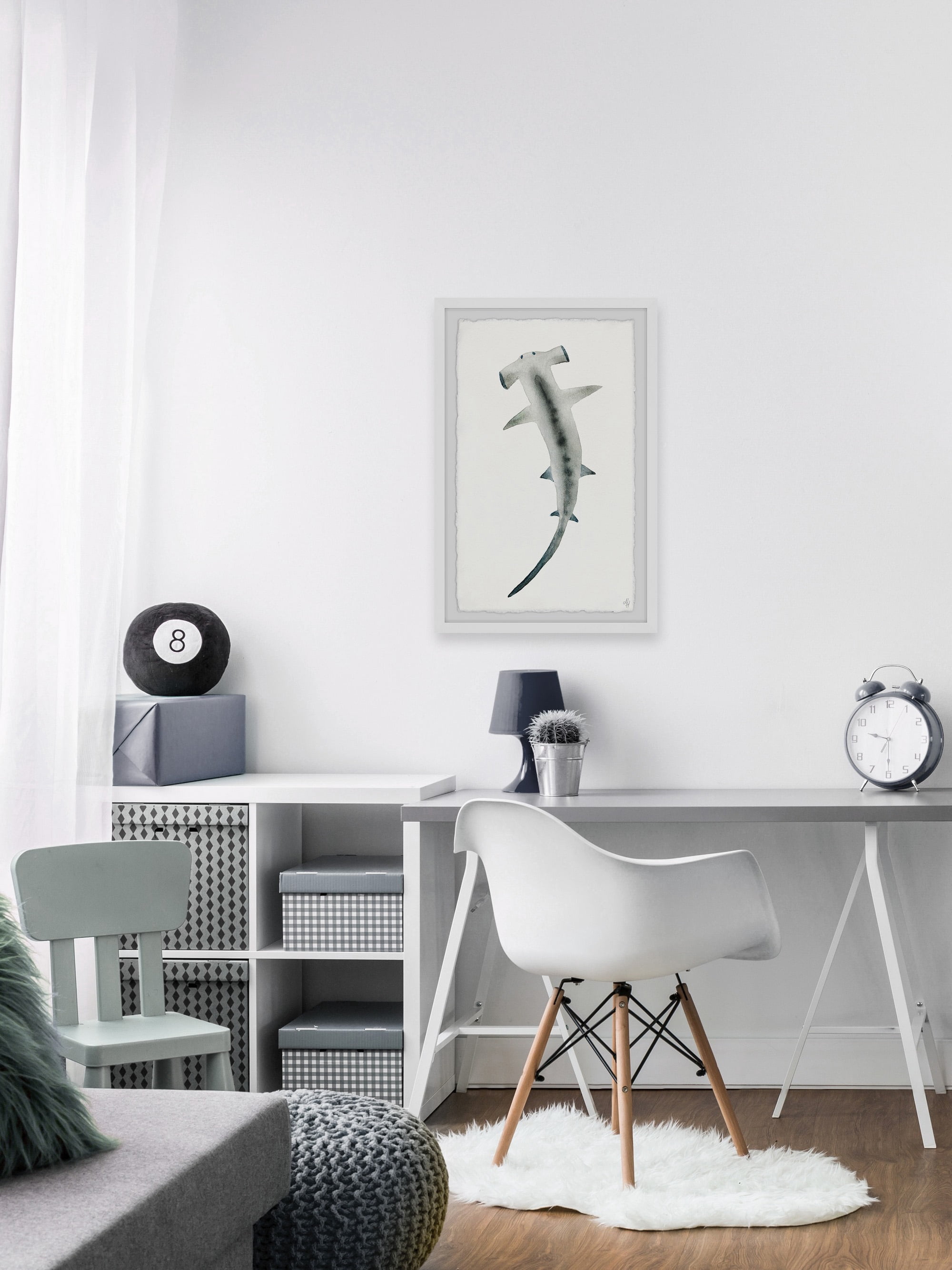 Marmont Hill The Hammerhead Framed Wall Art, 8.00" x 1.50"