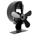thumbnail image 2 of Estufa con ventilador de 5 aspas alimentada por calor aleación de aluminio disipación de calor rápida ventilador para hogar alimentado por calor para chimenea de leña negro, 2 of 5