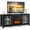Black, variant on Costway 58 Inches Fireplace TV Stand for TVs up to 65 Inches with 1400W Electric Fireplace Natural