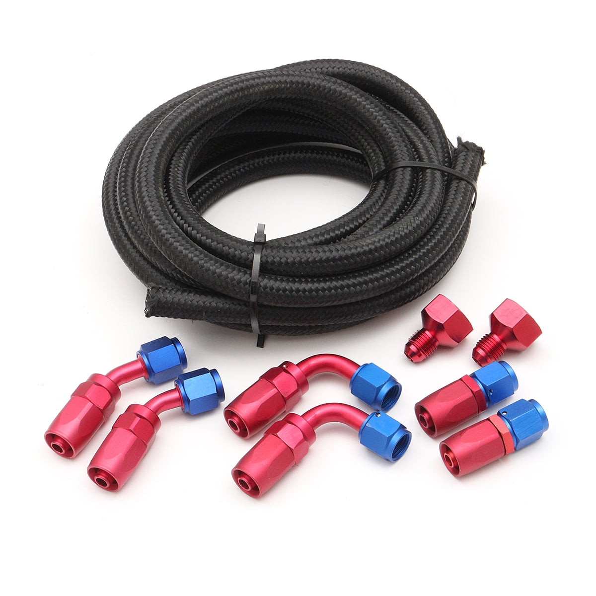 An6 An10 6an 10an Stainless Nylon Braided Oil Fuel Line Hose Fitting End Adapter Walmart Com