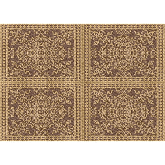 Ahgly Company Machine Washable Indoor Rectangle Transitional Orange Area Rugs, 5' x 7'