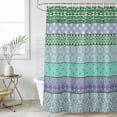thumbnail image 4 of Purple Green Boho Bathroom Shower Curtains with 12 Hooks Polyester Waterproof Shower Curtain for Stalls and Bathtubs Vintage Ethnic Tribe Abstract Art Decorative Bathroom Privacy Curtain 72x72 Inches, 4 of 8