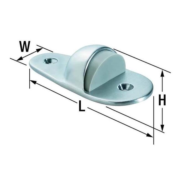 Rockwood Dome Door Stop,Floor Mount,Satin Chrome 445.26D