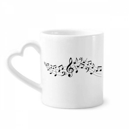 

Energetic Music 5-le Staff Mug Coffee Cup Pottery Cerac Heart Handle 12oz