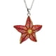 thumbnail image 2 of Juego de aretes y cadena con dije con forma de Estrella de mar, plata mexicana ley .925, Naranja, 2 of 5