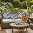 thumbnail image 6 of Outdoor Pillow Cover Feathers Modern Art Set of 2 Waterproof Throw Pillowcases White Blue Decorative Patio Furniture Pillows for Couch Garden Indoor & Outdoor Use, 6 of 9