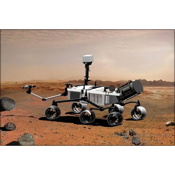 24"x36" Gallery Poster, Mars Science Laboratory curiosity rover