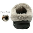 thumbnail image 3 of Needbo Men's Moccasin Slippers Faux Leather Fuzzy Lined House Shoes Warm Memory Foam Indoor Outdoor Grey, Size 10.5, 3 of 7