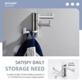thumbnail image 4 of Swivel Towel Hook 3 Arms Foldable Stainless Steel Wall Mount Coat and Robe Hanger Brushed Nickel Finish Durable Bathroom Organizer, 4 of 6