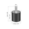 thumbnail image 2 of Unique Bargains M4 Rubber Vibration and Shock Absorption Mount w Thread Stud, 0.59' x 0.59',4pcs, 2 of 3