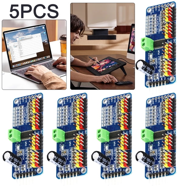 Likrtyny 5 uds 16 canales 12 bits PWM/servocontrolador interfaz I2C módulo PCA9685 40-1000Hz 5-10V