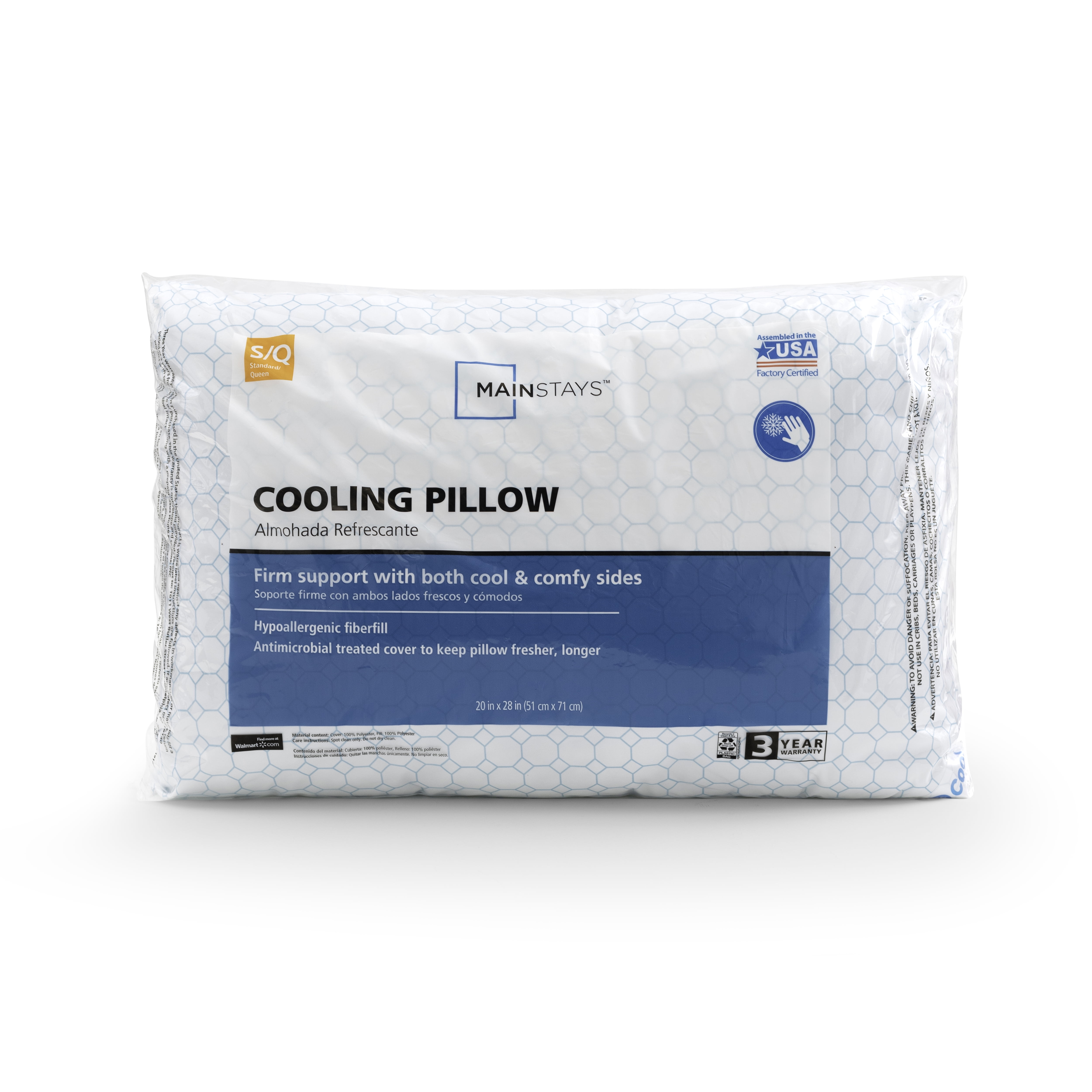 Mainstays Cooling Bed Pillow, Standard/Queen