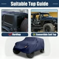 thumbnail image 3 of Unique Bargains Car Cover for Jeep Wrangler JK 2 Door 2007-2017 Outdoor Waterproof Navy Blue 173"x74.8"x59", 3 of 6