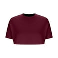 thumbnail image 6 of fatyb Women's Crop T-Shirts Short Sleeve Crew Neck Basic Tee Plain Loose Summer Casual Tops for Women, 6 of 7