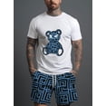 thumbnail image 5 of Conjunto de 2 piezas con estampado de osos para hombre, chándal, camisetas, conjunto deportivo para hombre, ropa informal de verano, camiseta Y2K, camiseta, pantalones cortos para hombre, 5 of 5