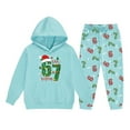thumbnail image 4 of 2 Piece Outfit For Boys Christmas Girls Fleece Tracksuit Winter Warm Pullover Hoodie With Pants Casual Cute Printed Jogger Xmas Xmas Kids Pants Sets Trendy 2097, 4 of 4