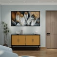 thumbnail image 4 of HFDF Feather Canvas Wall Art Modern Living Room Bedroom Wall Decoration Large Canvas Painting Artwork for Home Decor White Gold Brown Feather Picture 18x12inch Framed, 4 of 6