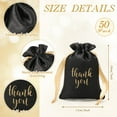 thumbnail image 2 of Sieral 50 Pcs Thank You Satin Gift Bags with Drawstring Jewelry Candy Bags for Wedding Bridal Shower Gift Wrap Bags for Birthday Party Anniversary Favor(Black, Gold,5 x 7 Inch), 2 of 6