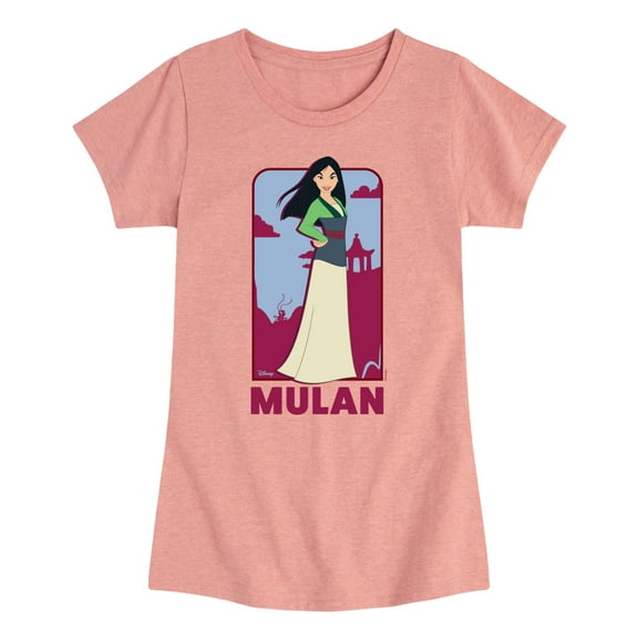 Disney Princess - Mulan Full Body Portrait - Girls Fitted Short Sleeve T-Shirt