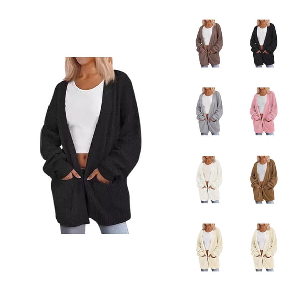Oversized Cardigan Sweaters for Women Long Sleeve Drop Shoulder Open Front Knit Cardigans with Pockets Fall Winter Outerwear