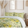 thumbnail image 5 of Ambesonne Floral Duvet Cover Sets, Watercolor Leaves Blossom, 2-Queen, Pastel Green Multicolor, 5 of 6