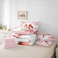 thumbnail image 6 of Manfei Pink Cherry Blossom 7pcs Bedding Comforter Set,Christmas Cardinals Queen Bedding Sets,Red Birds Queen Sheet Sets For Teens,Super Cozy Room Decor Reversible, 6 of 8