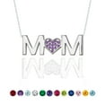 thumbnail image 1 of Collar con colgante "MOM" de JeenMata - Amatista, piedra natal de febrero, chapado en oro blanco, 1 of 4