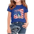 thumbnail image 5 of ITSAME Girls American Flag Graphic Tee 4th of July Short Sleeve Tops Independence Day Patriotic T-Shirts Blue Size 5-6, 5 of 6