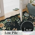thumbnail image 2 of Moynesa 4' Floral Round Area Rug, Washable Rugs for Bedroom Ultra-Thin Soft Rug, Non-Slip Small Boho Circle Carpet for Entryway Nursery Bathroom,Black, 2 of 7