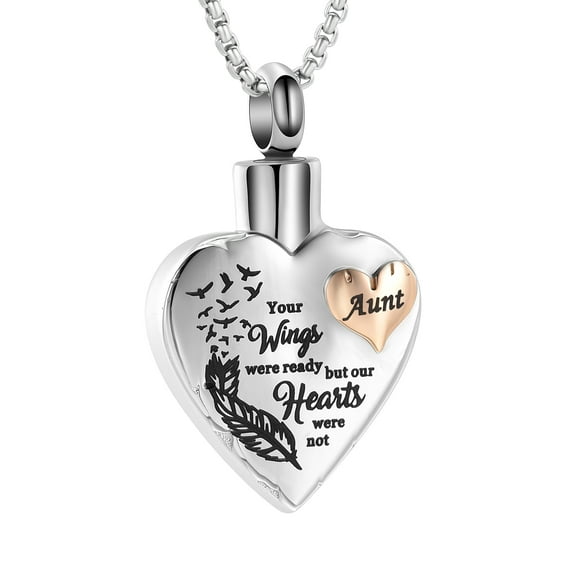 Heart Urn Necklace for Ashes Women Men Cremation Jewelry for Ashes Cremation Necklace In Memory of Grandpa Grandma Dad Mom Uncle Aunt Brother
