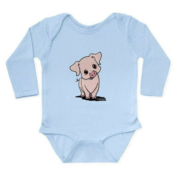 CafePress - Curious Piggy Long Sleeve Infant Bodysuit - Long Sleeve Cotton Baby Bodysuit