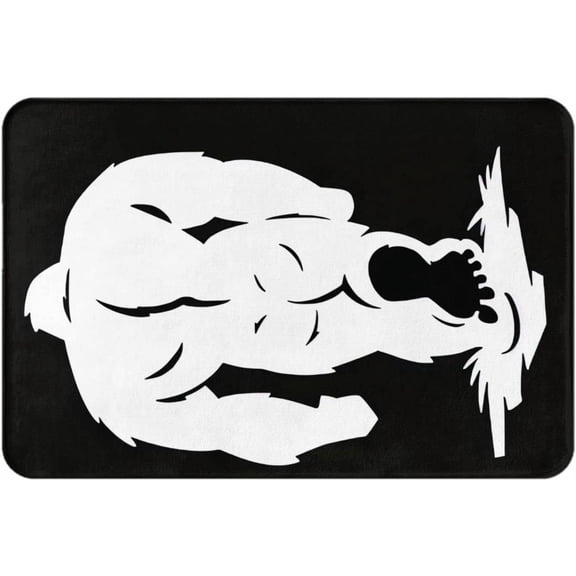 30*17inches Doormat Bigfoot Figure Indoor Decoration Floor Mat Rug Non-Slip Entrance Indoor Bathmat Kitchen Home Rugs Rubber