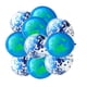 thumbnail image 2 of FELTECHELECTR 10 globos de látex de 30 cm con diseño de mapa del mundo y lentejuelas para decoración de fiestas (azul oscuro, lentejuelas azul oscuro), 2 of 6