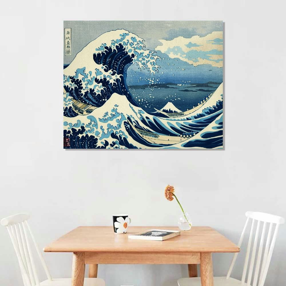 Leinwandbild „Die Große Welle“ Von Hokusai – 70x50 Cm, Moderner Druck, Fertig Zum Aufhängen