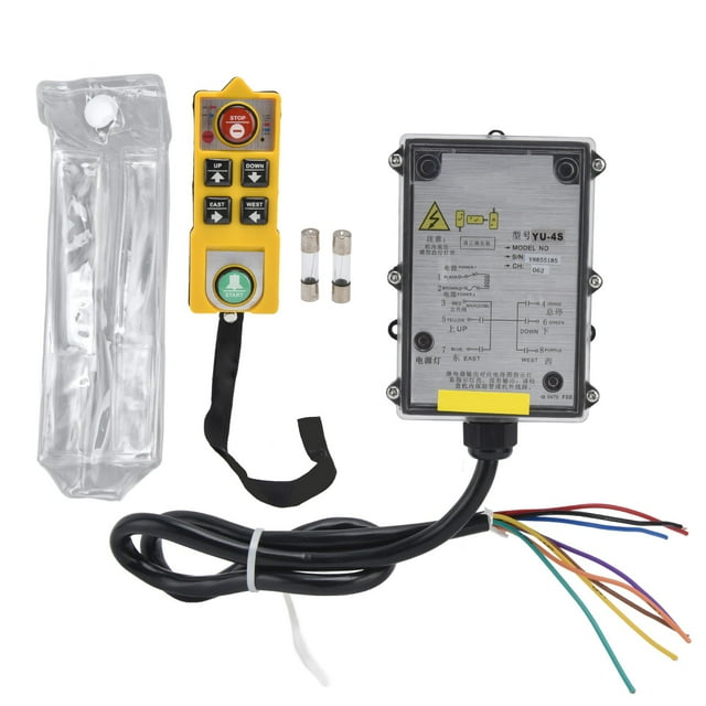 Industrial Remote Control Switch Transmitter Kit Single Handle for Electric Hoist Crane YU‑4SDC 24V