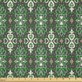 thumbnail image 2 of Ambesonne Modern Boho Fabric by the Yard Microfiber, Floral Heart Design, 3 Yards, Dark Sepia Green Eggshell, 2 of 2