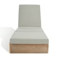 thumbnail image 2 of Safavieh Couture Vincent Collection Wood Adjustable Back and Cushion Outdoor Chaise Lounge Brown, 2 of 17